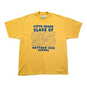 Vintage 90s Single Stitch NJ Elementary School Matthew Jago Student Signed Shirt